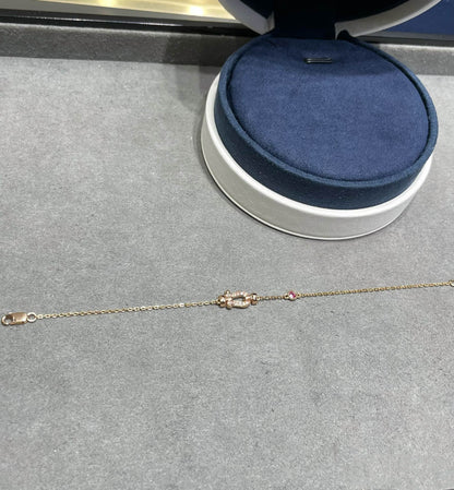 [Garvey ]FORCE 10 DIAMOND CHAIN LINK PINK GOLD BRACELET
