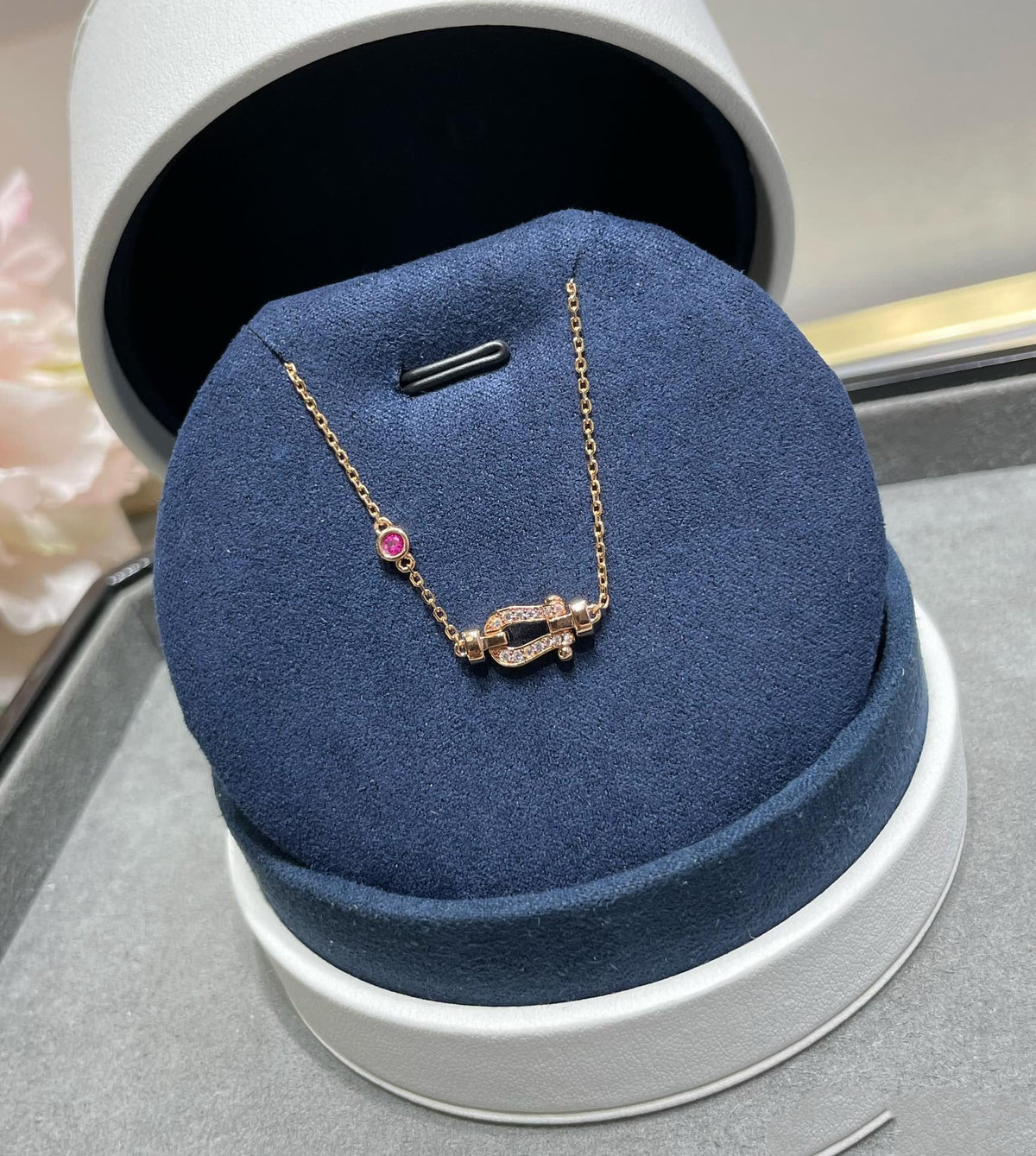 [Garvey ]FORCE 10 DIAMOND CHAIN LINK PINK GOLD BRACELET