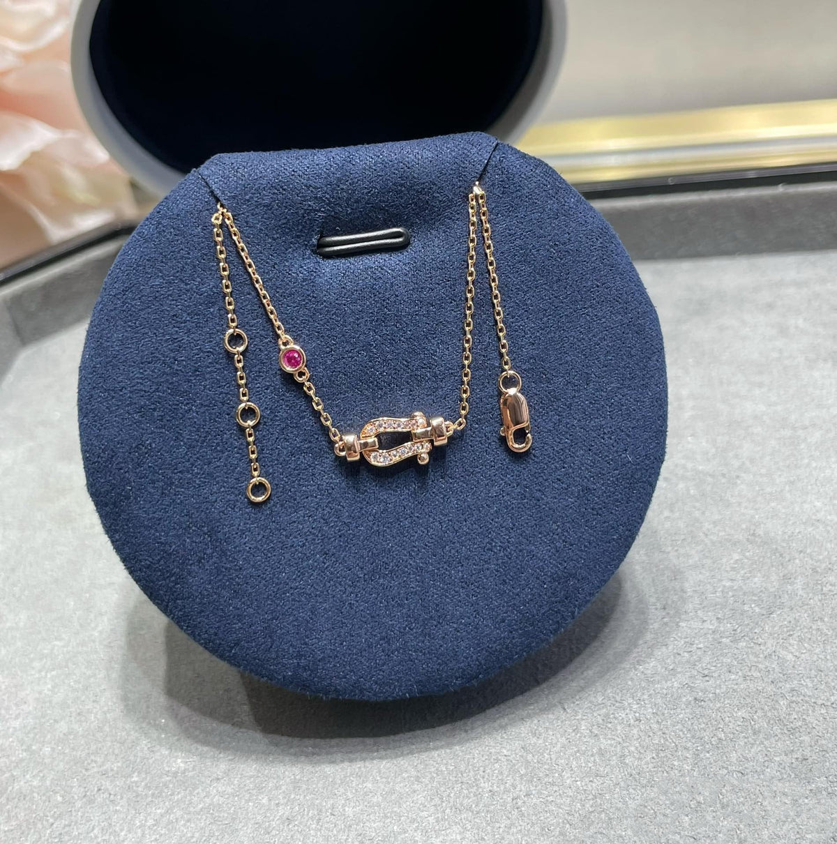 [Garvey ]FORCE 10 DIAMOND CHAIN LINK PINK GOLD BRACELET