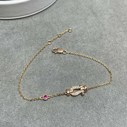 [Garvey ]FORCE 10 DIAMOND CHAIN LINK PINK GOLD BRACELET