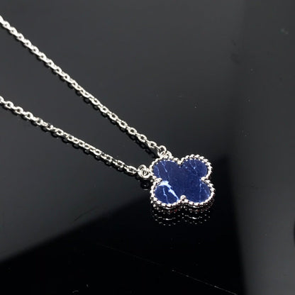 [Garvey ]CLOVER PIETERSITE SILVER LONG NECKLACE