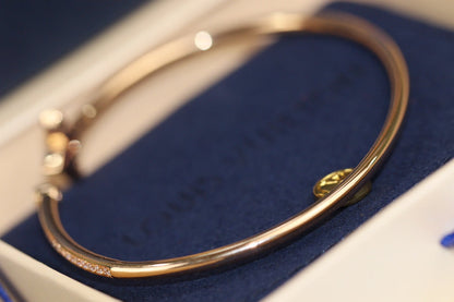 [Garvey ]IDYLLE PINK GOLD OPEN BRACELET DIAMOND PAVED