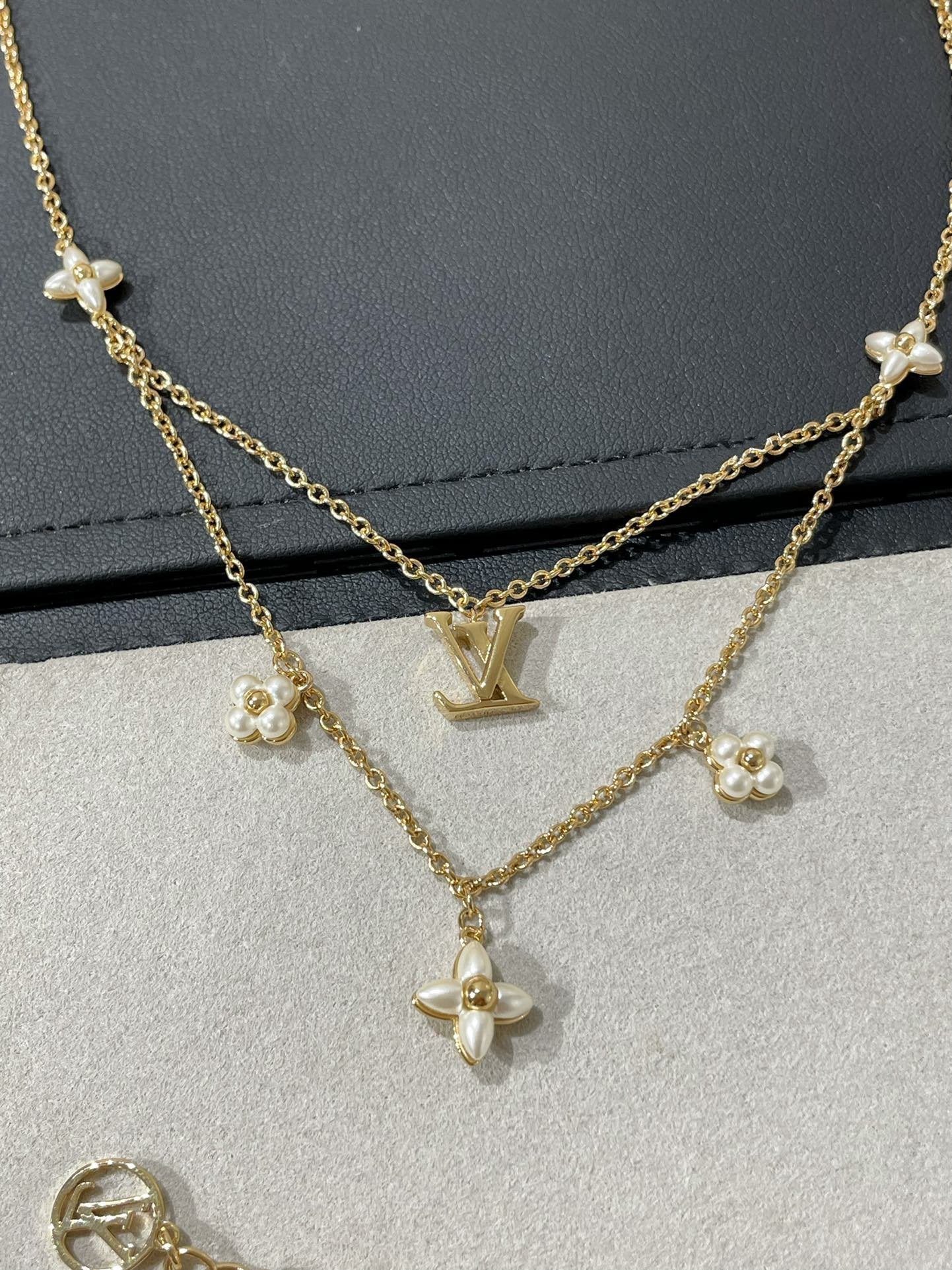 [Garvey]FLOWERGRAM GOLD MOP DOUBLE ROW NECKLACE