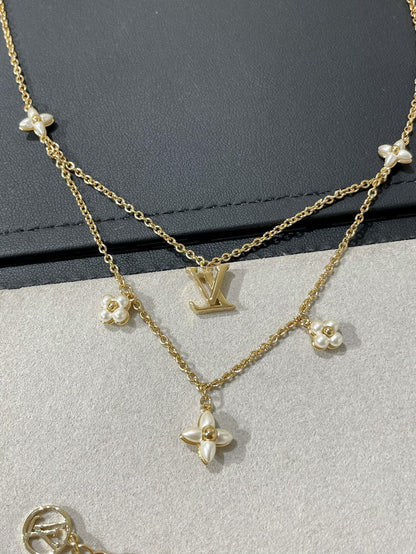 [Garvey]FLOWERGRAM GOLD MOP DOUBLE ROW NECKLACE