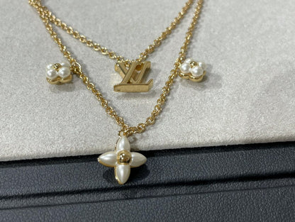 [Garvey ]FLOWERGRAM GOLD MOP DOUBLE ROW NECKLACE