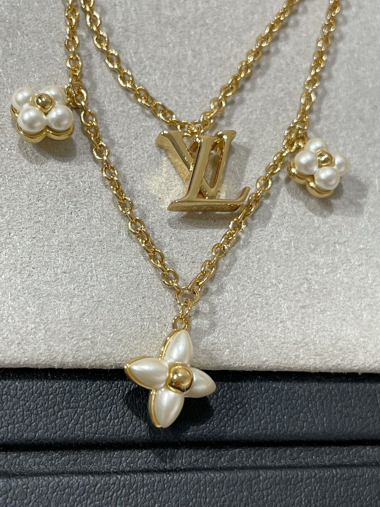 [Garvey]FLOWERGRAM GOLD MOP DOUBLE ROW NECKLACE