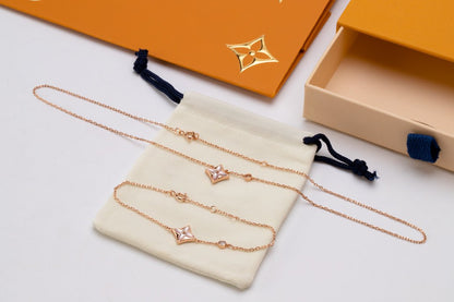[Garvey]STAR PINK MOP 1 DIAMOND ROSE GOLD NECKLACE