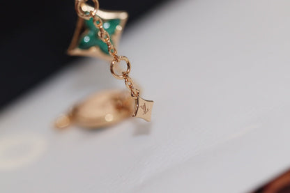 [Garvey]STAR AND SUN 4 MOTIF ROSE GOLD MALACHITE BRACELET