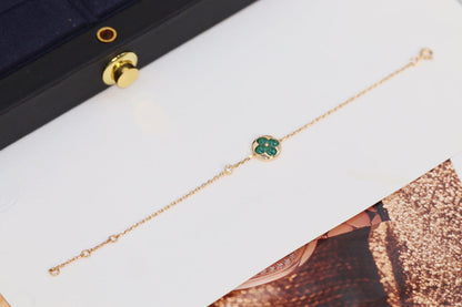 [Garvey ]STAR AND SUN 4 MOTIF PINK GOLD MALACHITE BRACELET