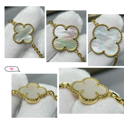 [Garvey ]CLOVER 16 MOTIF WHITE MOP GOLD NECKLACE