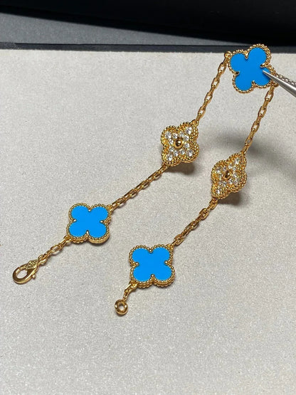 [Garvey ] CLOVER 5 MOTIF BLUE AGATE BRACELET COLLECTION