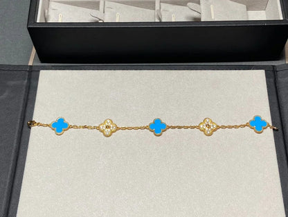[Garvey ] CLOVER 5 MOTIF BLUE AGATE BRACELET COLLECTION