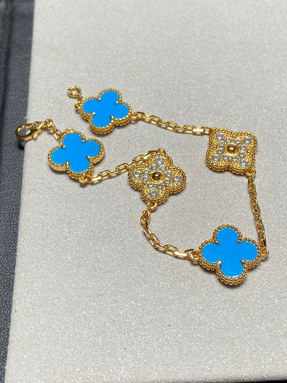 [Garvey ] CLOVER 5 MOTIF BLUE AGATE BRACELET COLLECTION