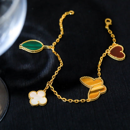[Garvey ]LUCKY SPRING 5 MOTIF GOLD BRACELET