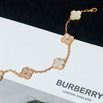 [Garvey ]CLOVER WHITE PEARL MOP 5 MOTIF BRACELET COLLECTION