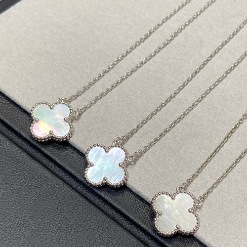 [Garvey ]CLOVER MEDIUM SILVER WHITE MOP NECKLACE