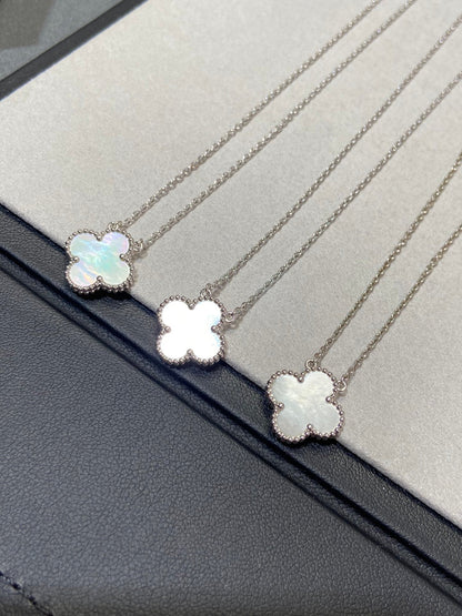 [Garvey ]CLOVER MEDIUM SILVER WHITE MOP NECKLACE