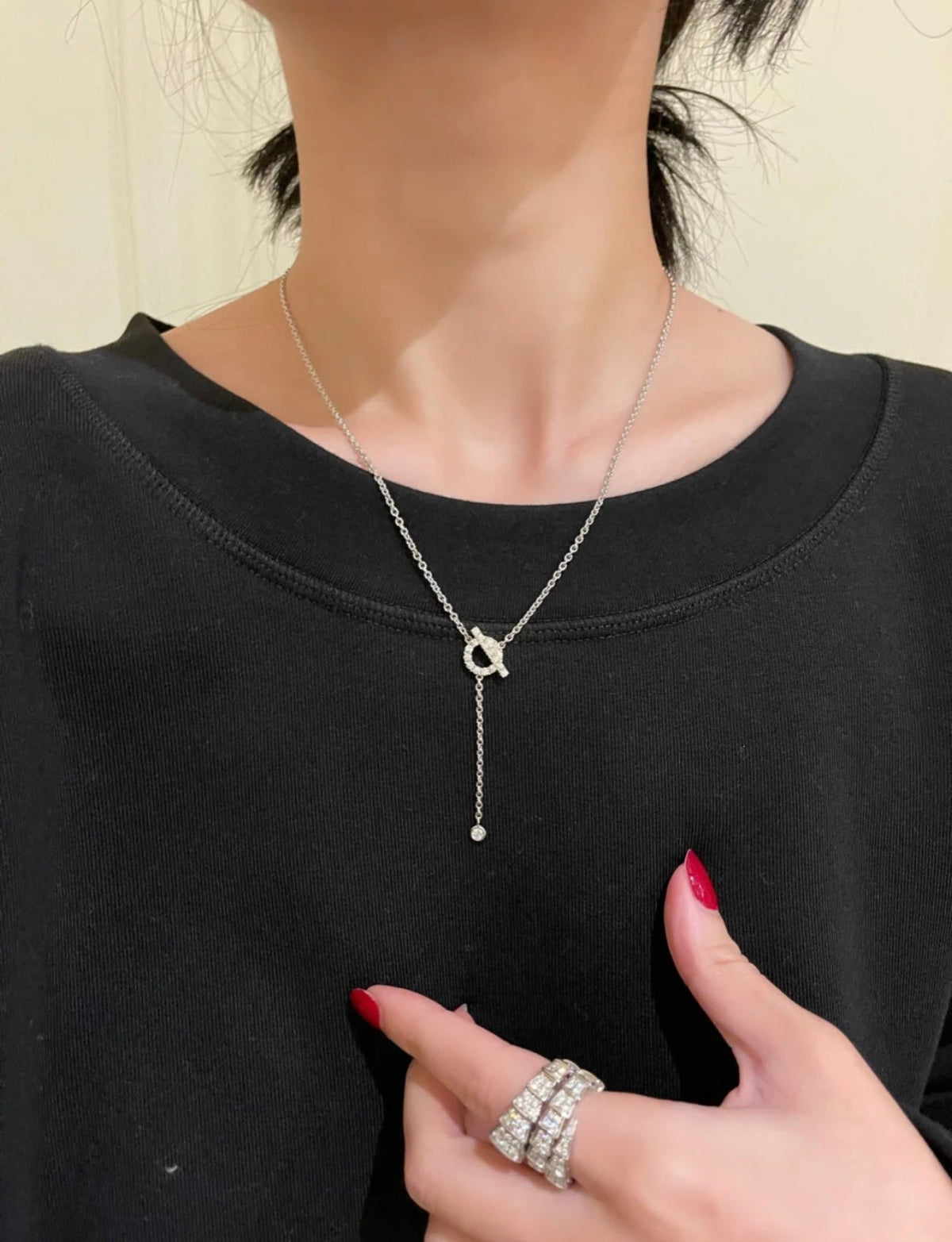[Garvey ]FINESSE SILVER DIAMOND NECKLACE