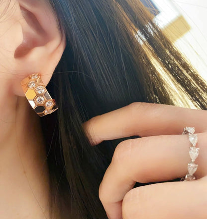 [Garvey ]BEE LOVE DIAMOND HOOP EARRINGS