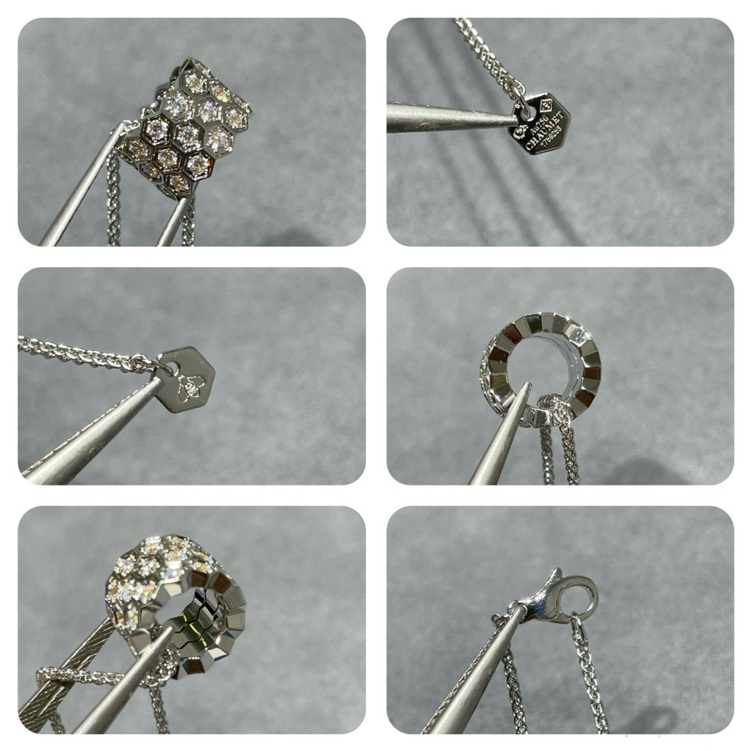 [Garvey ]BEE LOVE DIAMOND PAVED 3 ROW NECKLACE