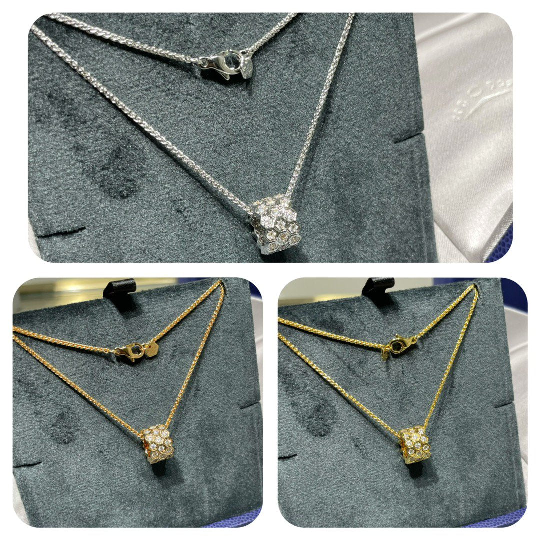 [Garvey ]BEE LOVE DIAMOND PAVED 3 ROW NECKLACE