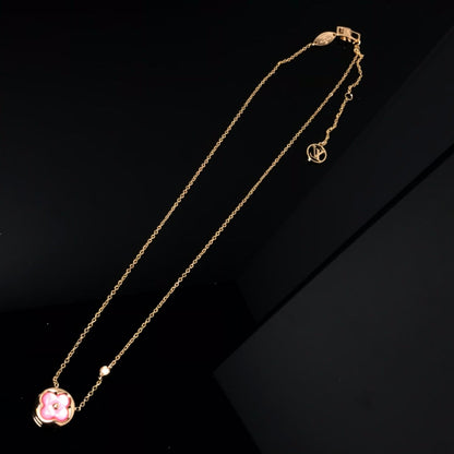 [Garvey ]COLOR BLOSSOM PINK MOP SUN GOLD NECKLACE
