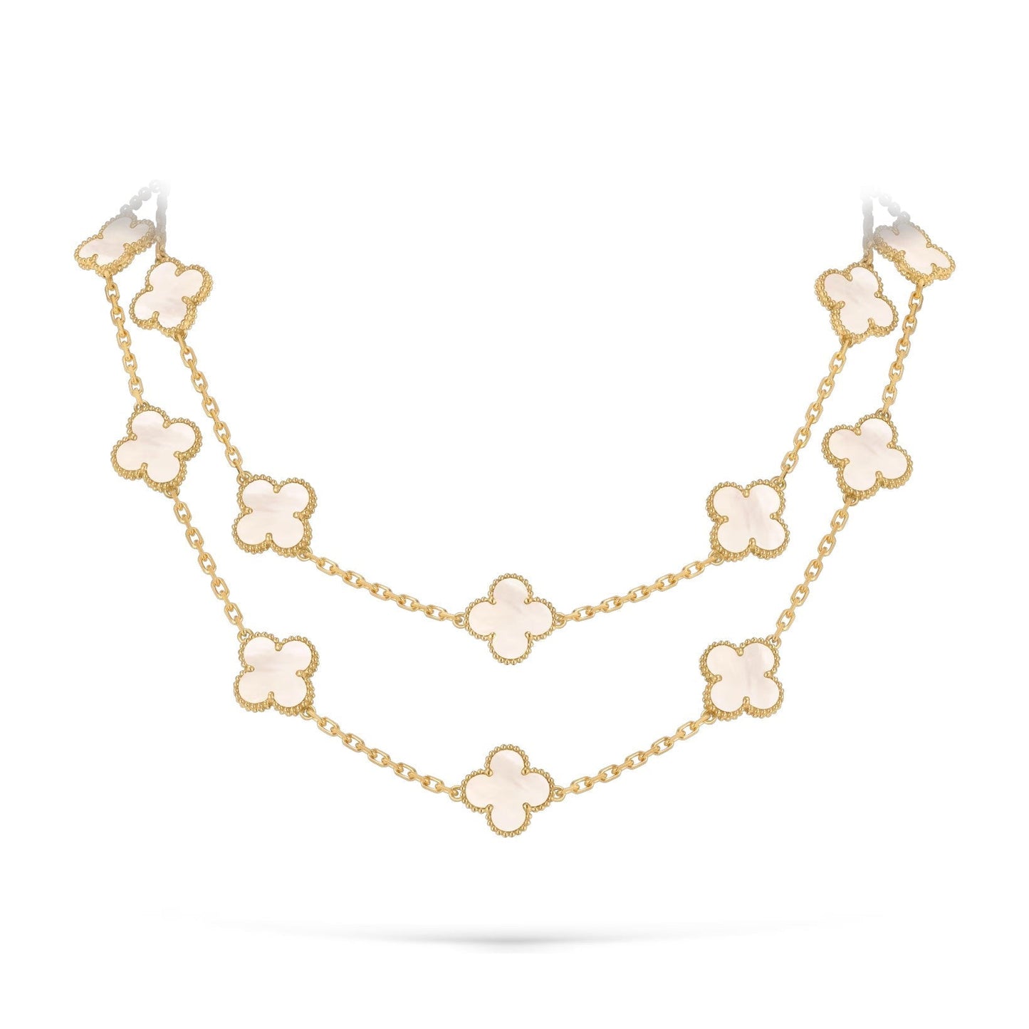 [Garvey]CLASSIC 20-MOTIF LUCKY CLOVER LONG NECKLACE GOLD COLLECTION