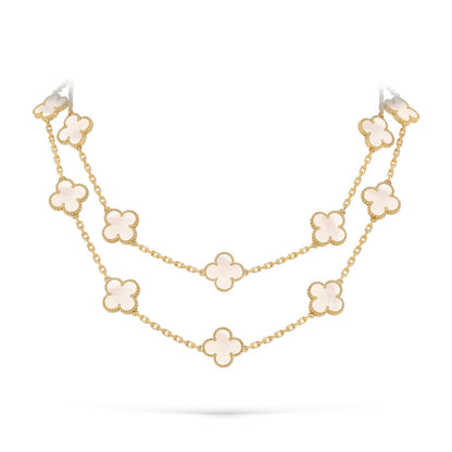 [Garvey]CLASSIC 20-MOTIF LUCKY CLOVER LONG NECKLACE GOLD COLLECTION