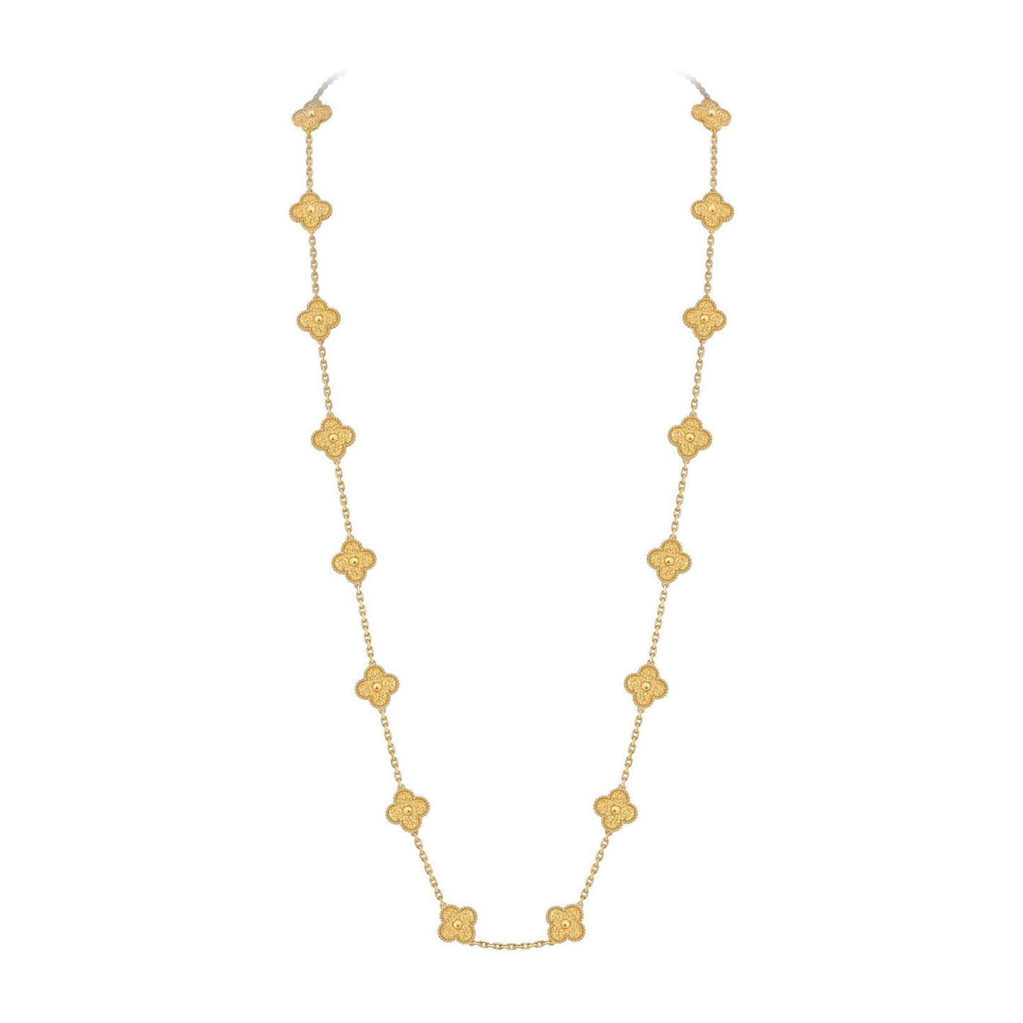[Garvey]CLASSIC 20-MOTIF LUCKY CLOVER LONG NECKLACE GOLD COLLECTION