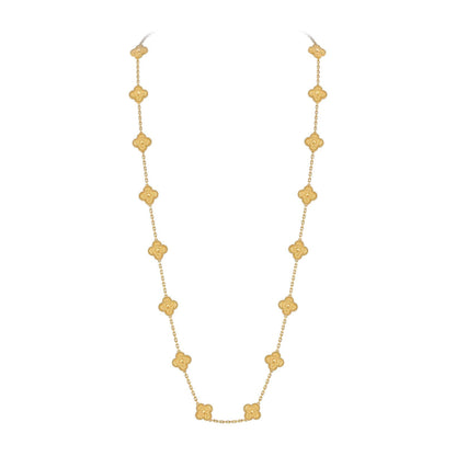 [Garvey]CLASSIC 20-MOTIF LUCKY CLOVER LONG NECKLACE GOLD COLLECTION