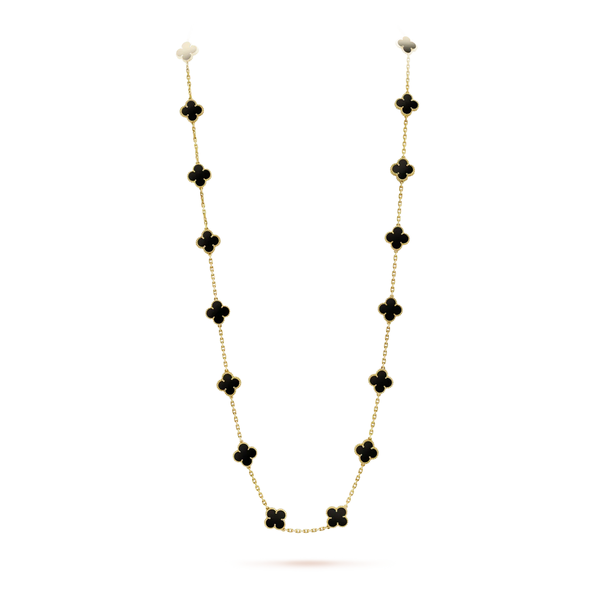 [Garvey ]CLOVER 20 MOTIFS ONYX NECKLACE