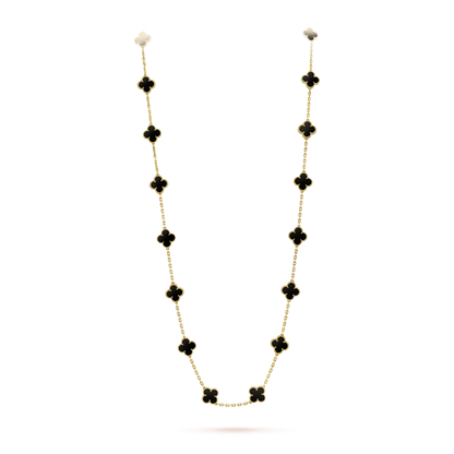 [Garvey ]CLOVER 20 MOTIFS ONYX NECKLACE