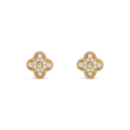 [Garvey ]CLOVER MEDIUM 1 MOTIFS FUll DIAMOND EARRINGS