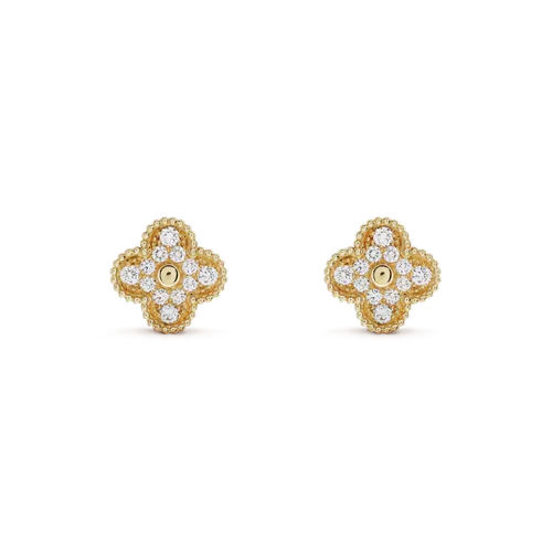 [Garvey ]CLOVER MEDIUM 1 MOTIFS FUll DIAMOND EARRINGS