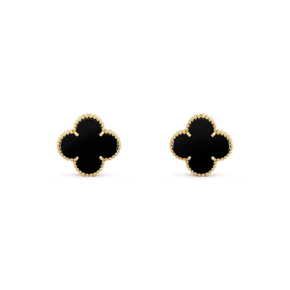 [Garvey ]CLOVER MEDIUM 1 MOTIFS  ONYX STUD EARRINGS