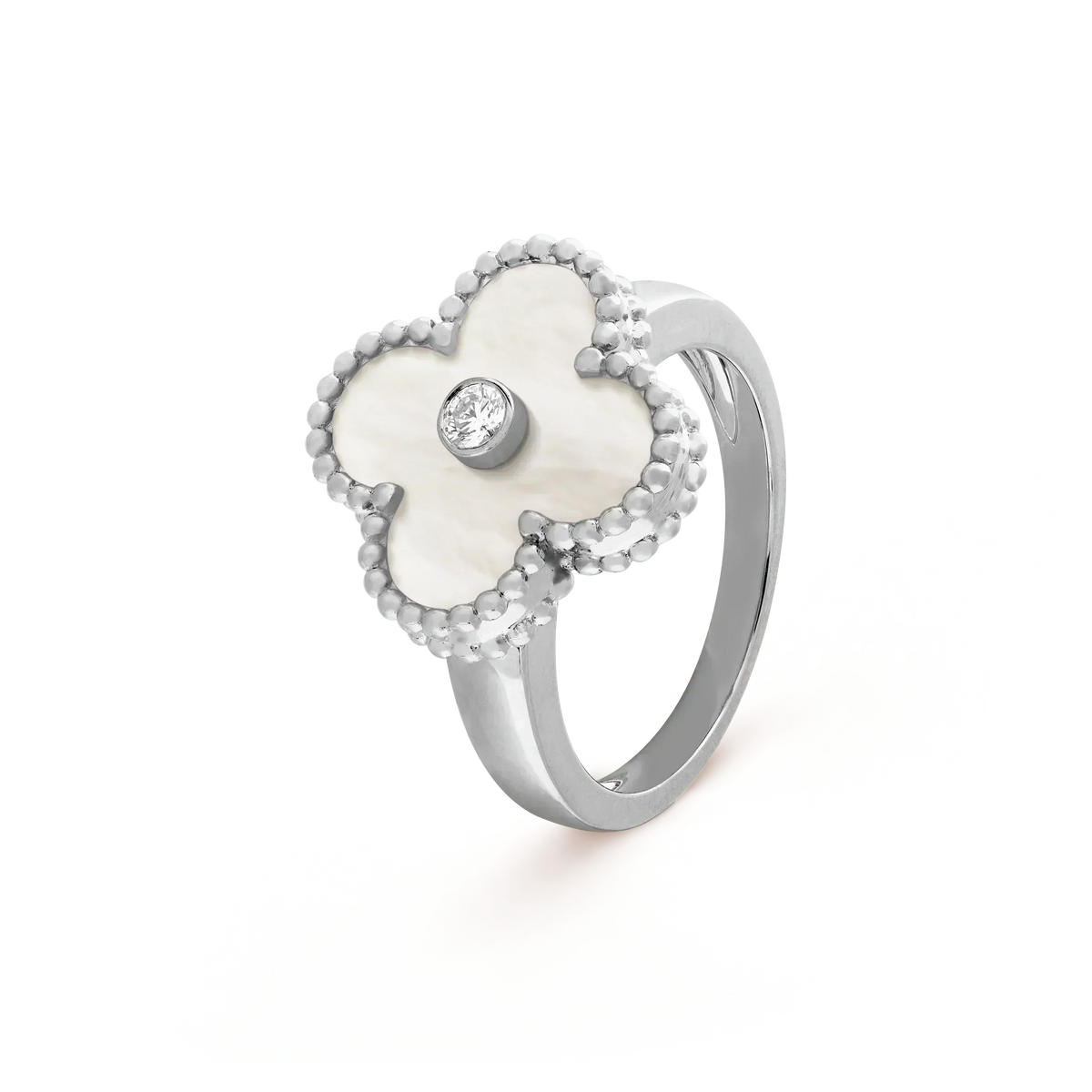 [Garvey ]CLOVER SILVER MOP DIAMOND RING