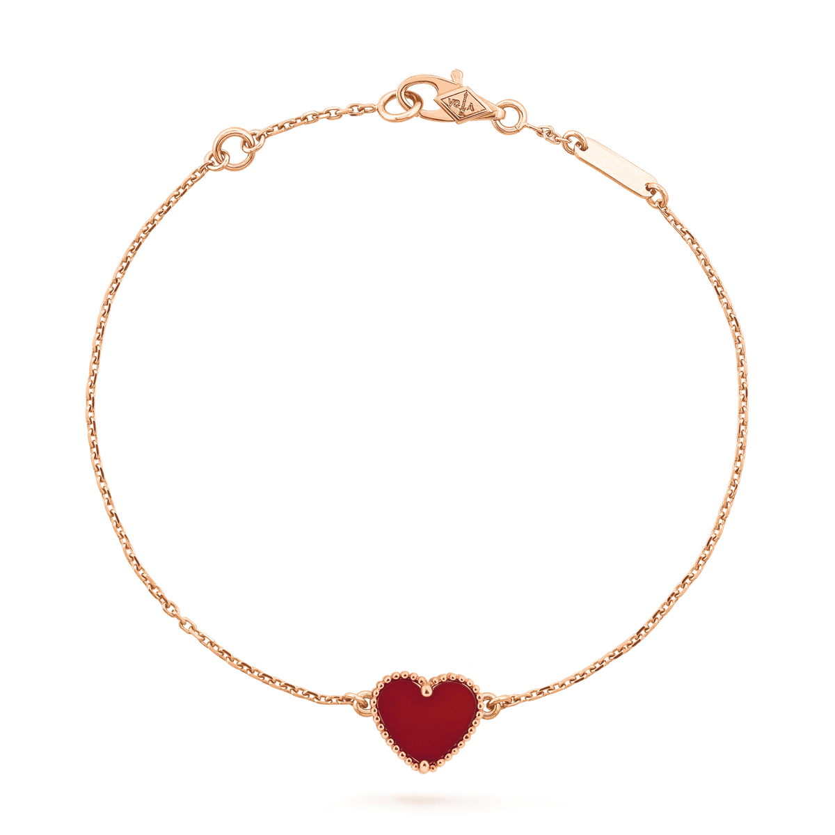 [Garvey ]HEART CARNELIAN PINK GOLD BRACELET