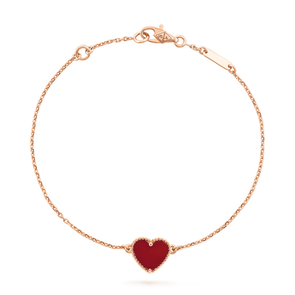 [Garvey ]HEART CARNELIAN PINK GOLD BRACELET