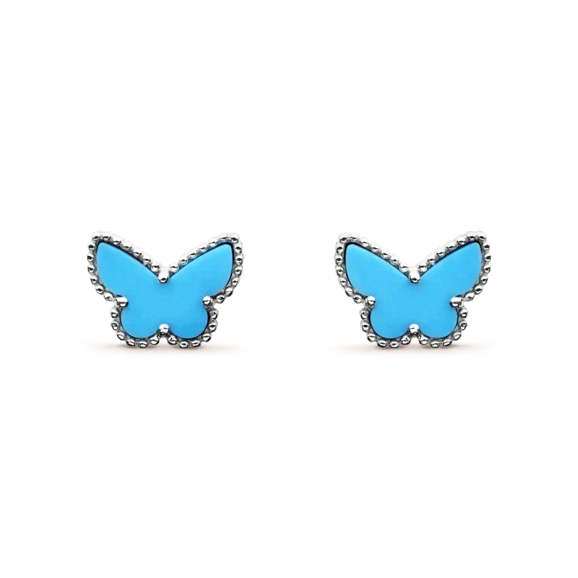 [Garvey ]BUTTERFLY TURQUOISE EARRINGS SILVER
