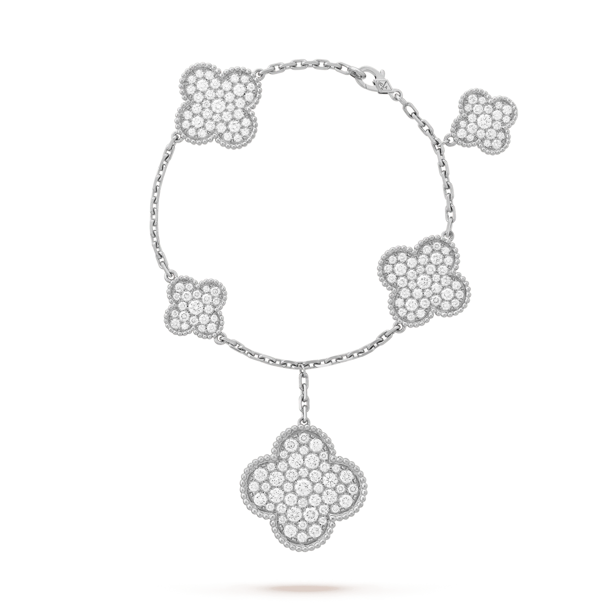 [Garvey ]CLOVER 6 MOTIFS SILVER DIAMOND BRACELET