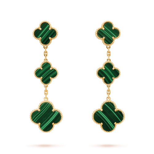 [Garvey ]CLOVER MALACHITE 3 MOTIFS GOLD