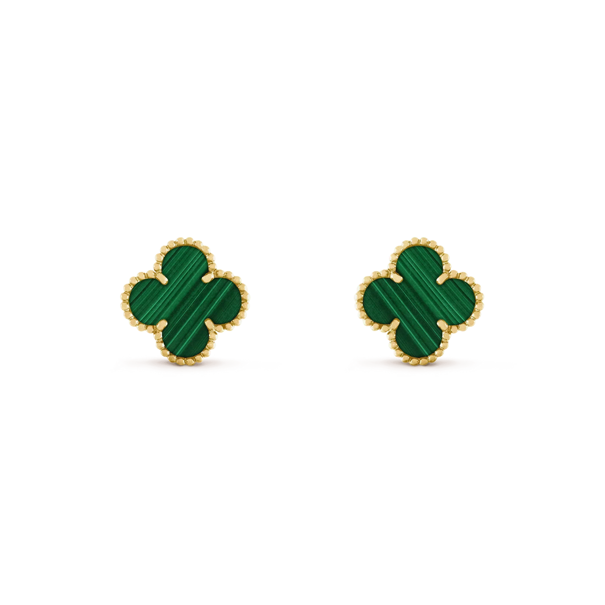 [Garvey ]CLOVER MEDIUM 1 MOTIFS MALACHITE  EARRINGS