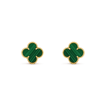 [Garvey ]CLOVER MEDIUM 1 MOTIFS MALACHITE  EARRINGS