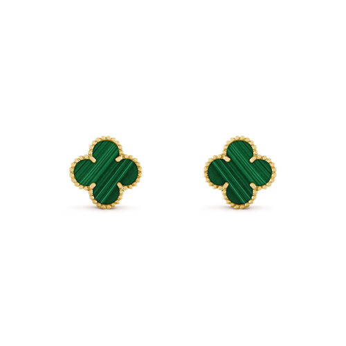 [Garvey ]CLOVER MEDIUM 1 MOTIFS MALACHITE  EARRINGS