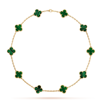 [Garvey]CLASSIC LUCKY 10-MOTIF CLOVER NECKLACE GOLD COLLECTION