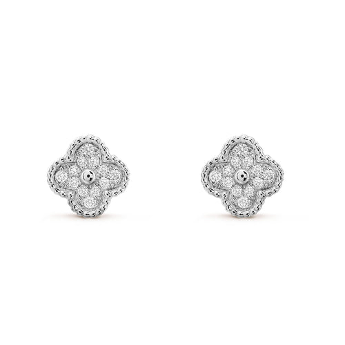 [Garvey ]CLOVER MINI DIAMOND STUD EARRINGS