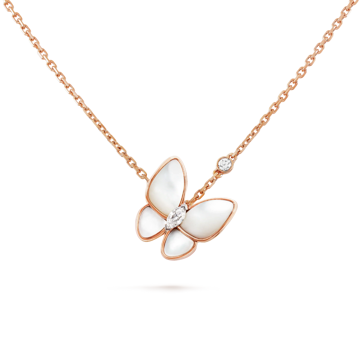 [Garvey ]BUTTERFLY MOP DIAMOND NECKLACE