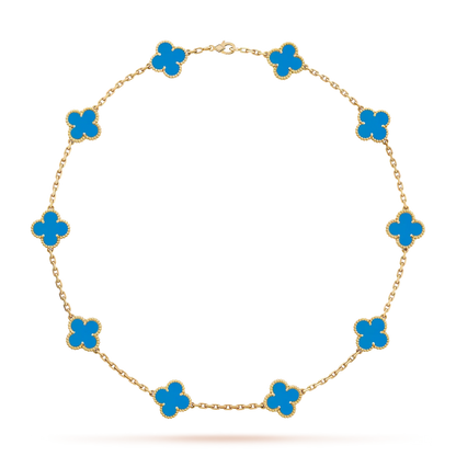 [Garvey]CLASSIC LUCKY 10-MOTIF CLOVER NECKLACE GOLD COLLECTION