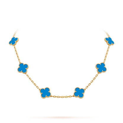 [Garvey]CLASSIC LUCKY 10-MOTIF CLOVER NECKLACE GOLD COLLECTION