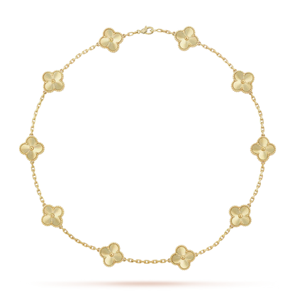 [Garvey]CLASSIC LUCKY 10-MOTIF CLOVER NECKLACE GOLD COLLECTION